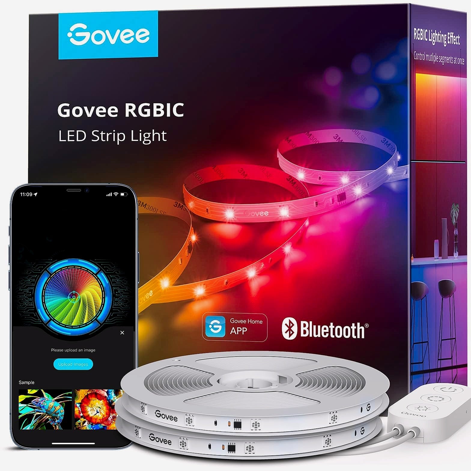Govee RGBIC LED Strip Lights 16.4ft Smart Bluetooth Color Changing