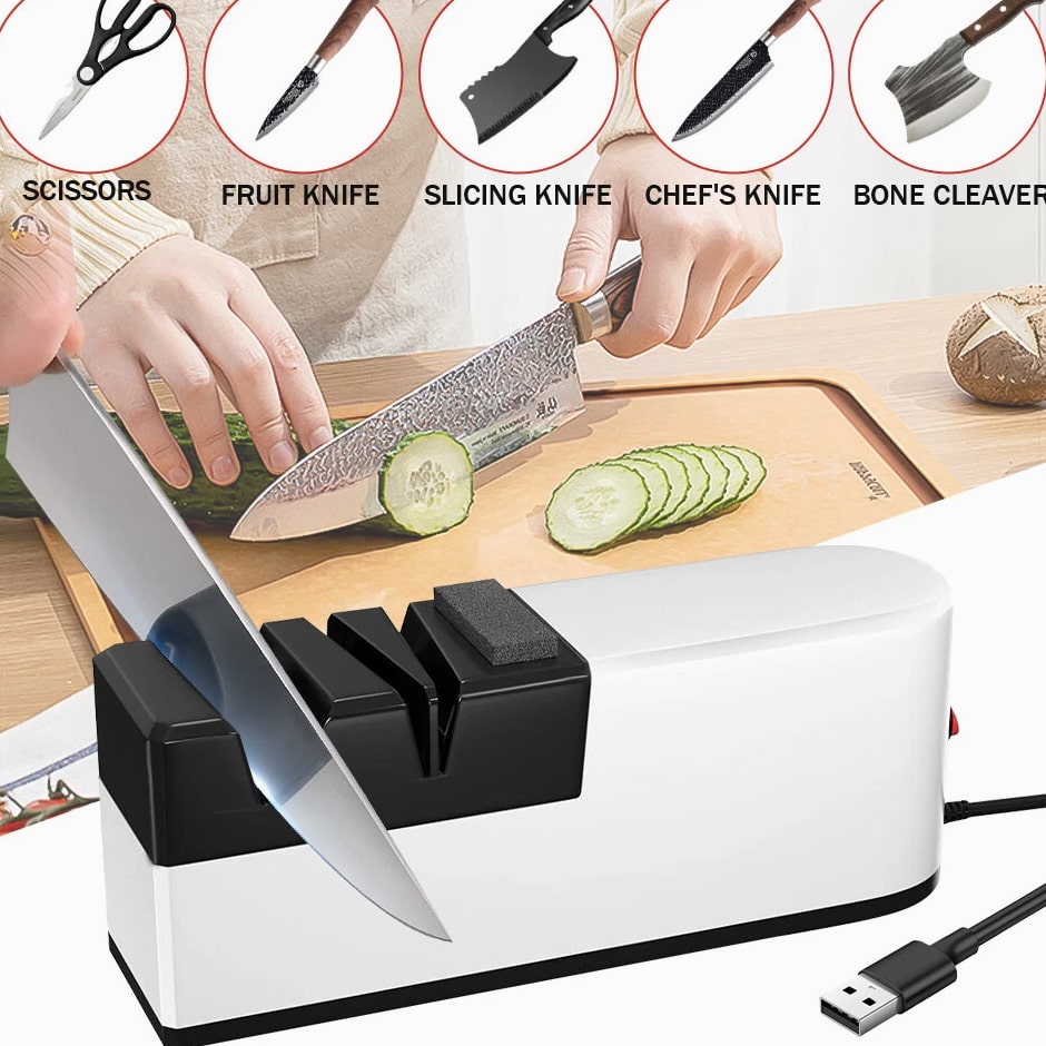 Professional Electric Knife Sharpener Kitchen Sharpening Stone Grinder knives US