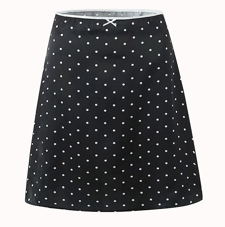 YENKYE Women Vintage Polka Dot A-Line Knee Skirt
