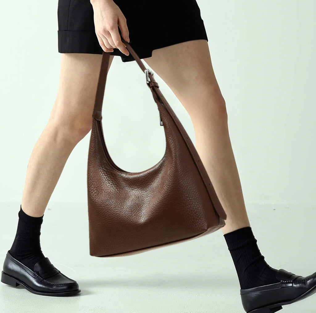 KALIDI Crescent Vegan Leather Tote Bag for Women