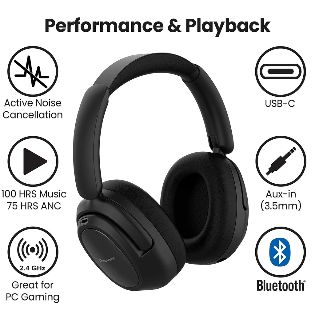Pioneer A50 Dual Mode Wireless Headphones with Hybrid Active Noise Cancellation
