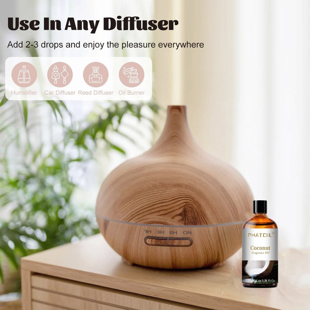 100ML Coconut Fragrance Oil for Soaps and Candles Making, Humidifiers, Diffusers