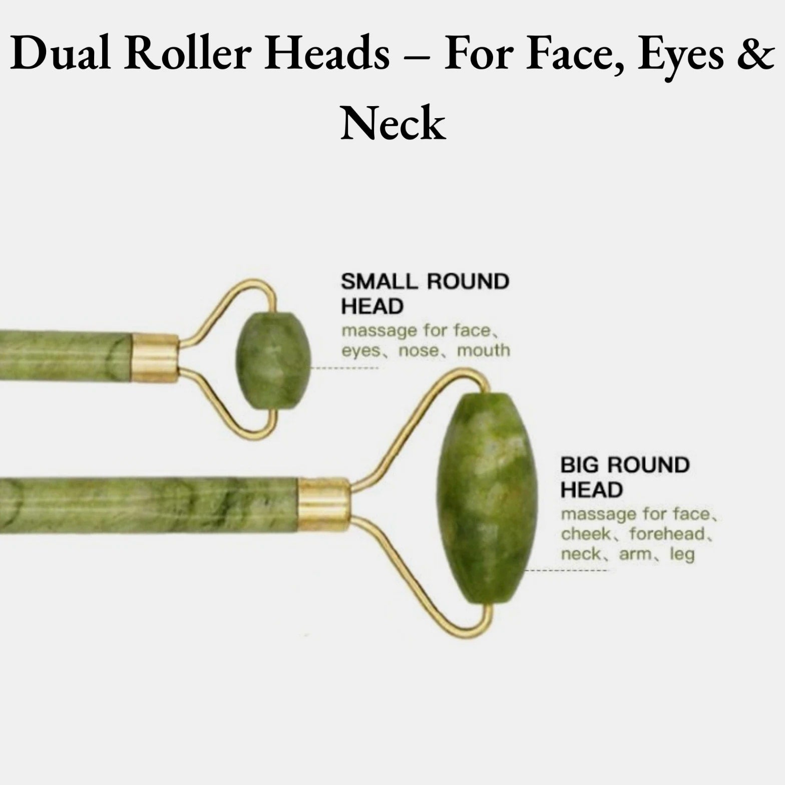 Jade Face Massage Roller Beauty Tool Facial Eye Neck Body Anti-Ageing Treatment