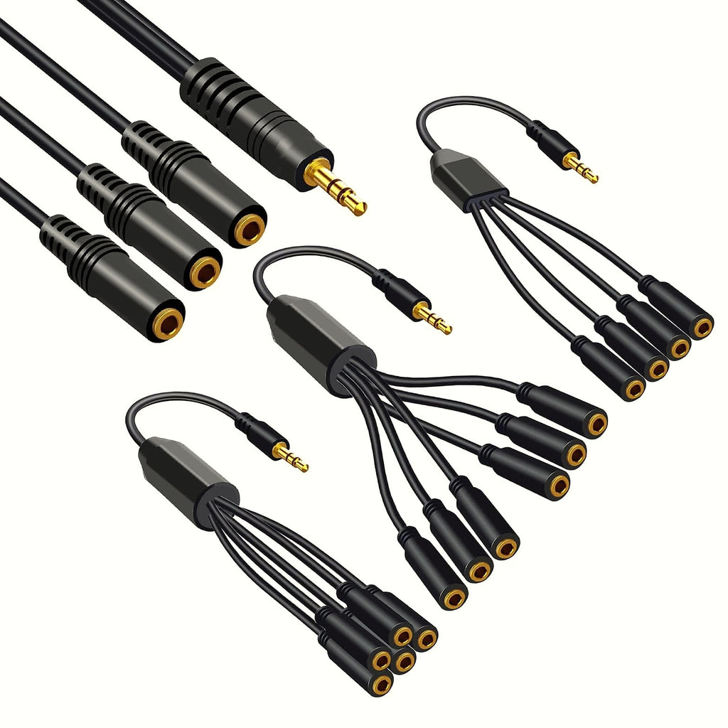 Qsvbeeqj 3.5mm AUX Splitter Cable 1 in 3/4/5/6 Out