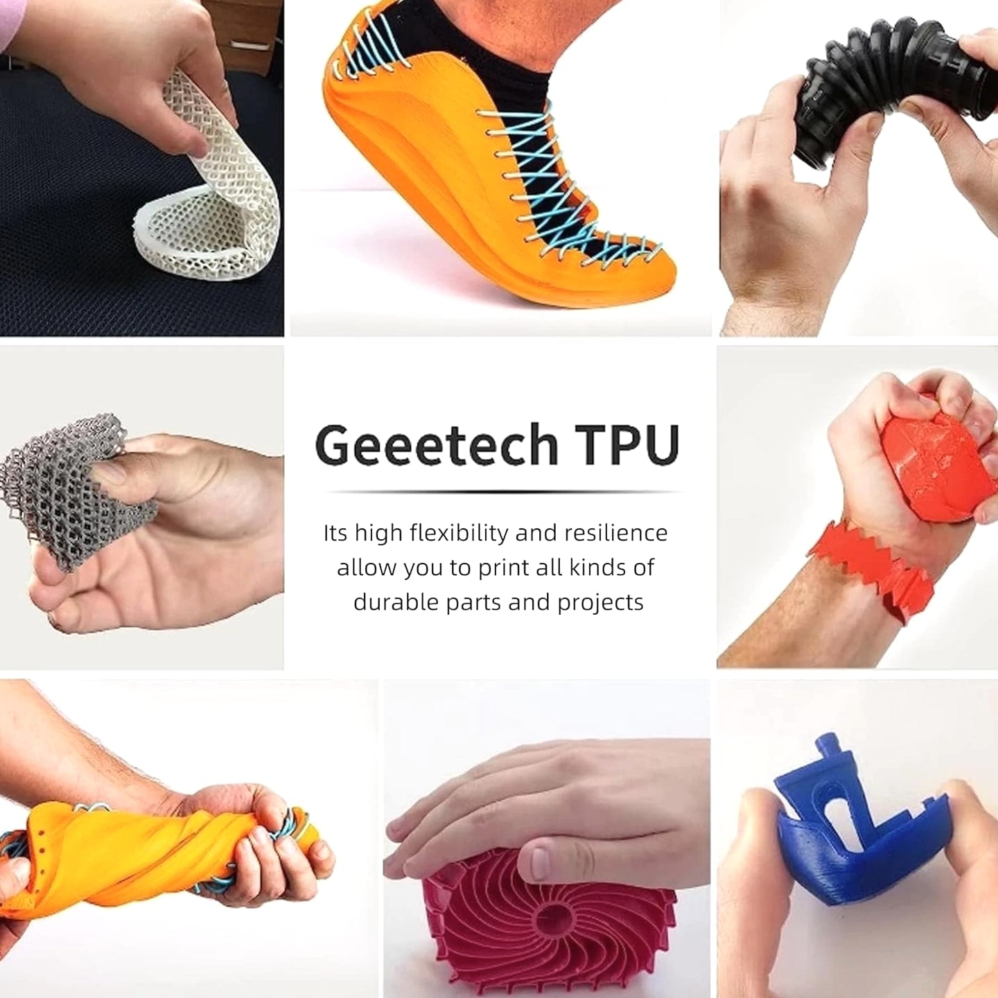 Flexible 3D Printer Filament with High Elasticity TPU