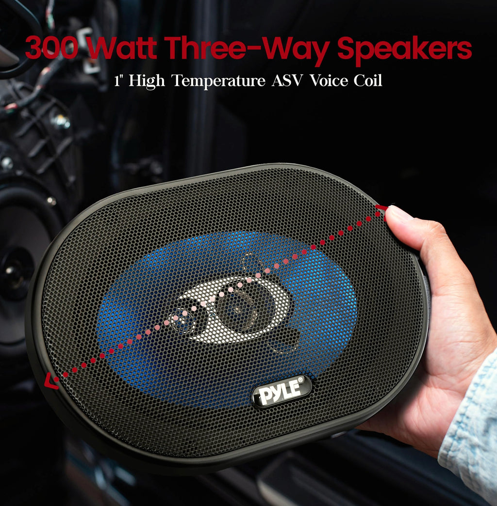 Pyle PL573BL 5x7 Car Speaker Pair 300W 3-Way System
