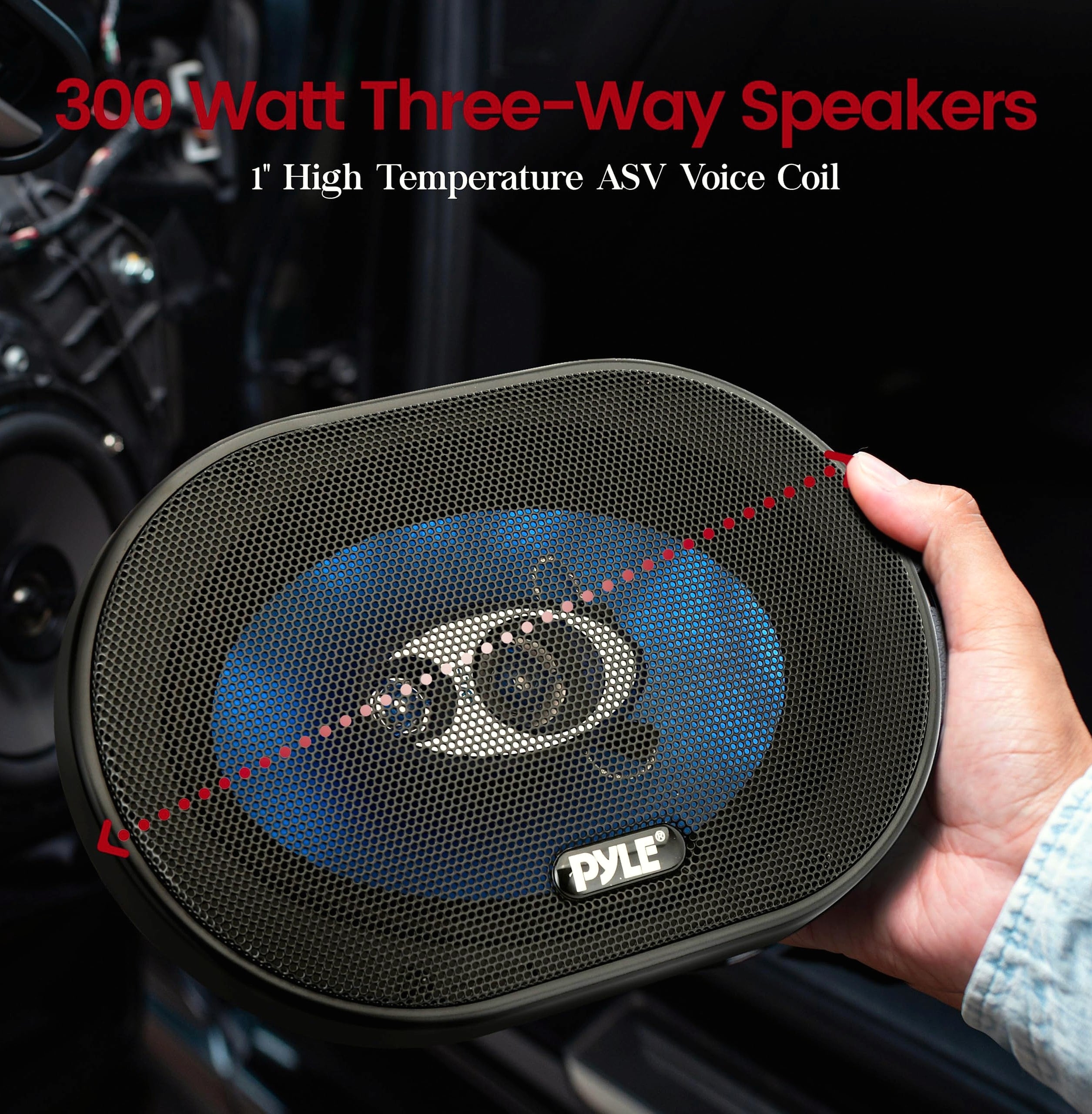 Pyle PL573BL 5x7 Car Speaker Pair 300W 3-Way System