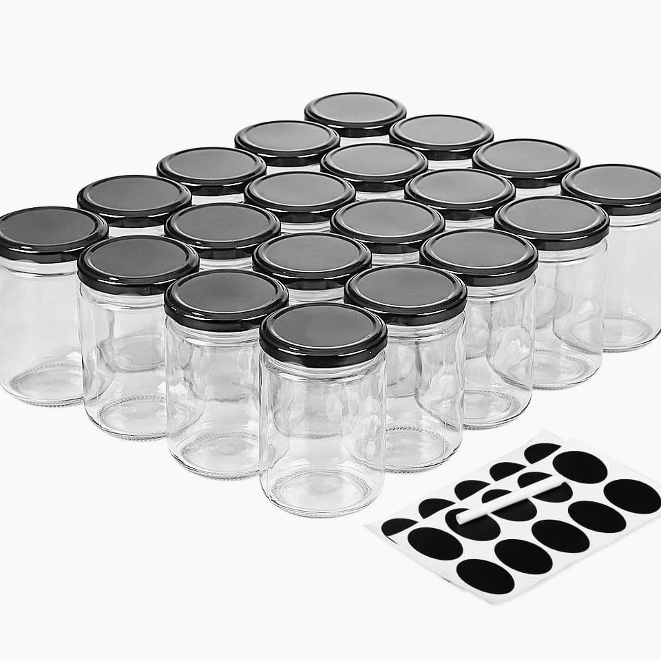 12oz Glass Jars with Lids, 20 Pc Empty Candle Jars for Making Candles, Mason...