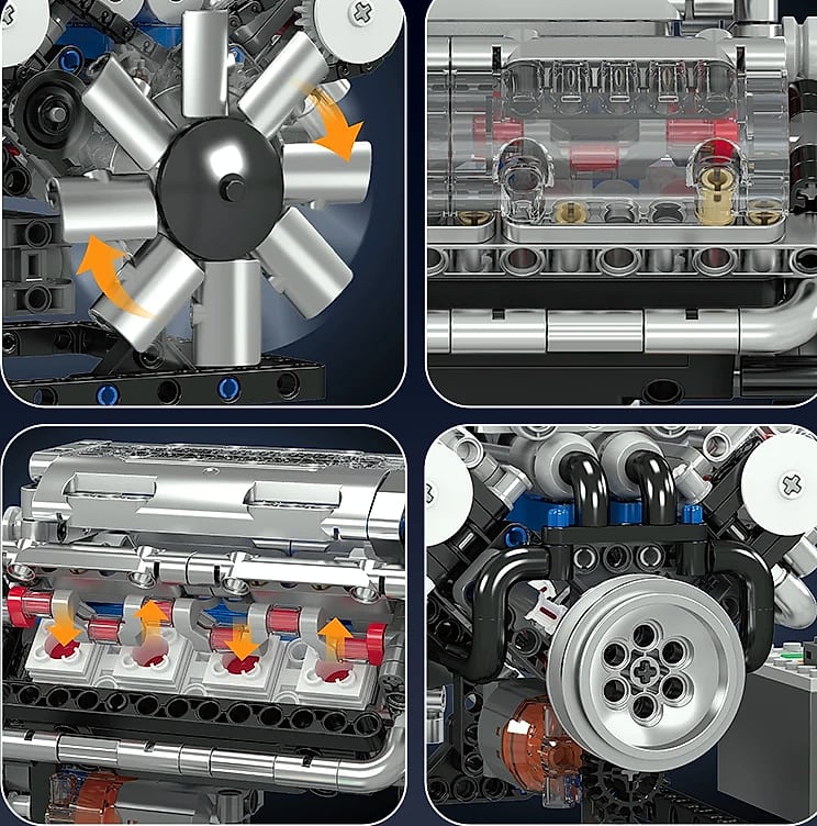 Mould King 10088 V8 Engine Building Block Set