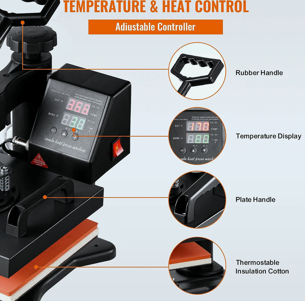 SucceBuy 12x10 Heat Press Machine 650W Swing Away Transfer