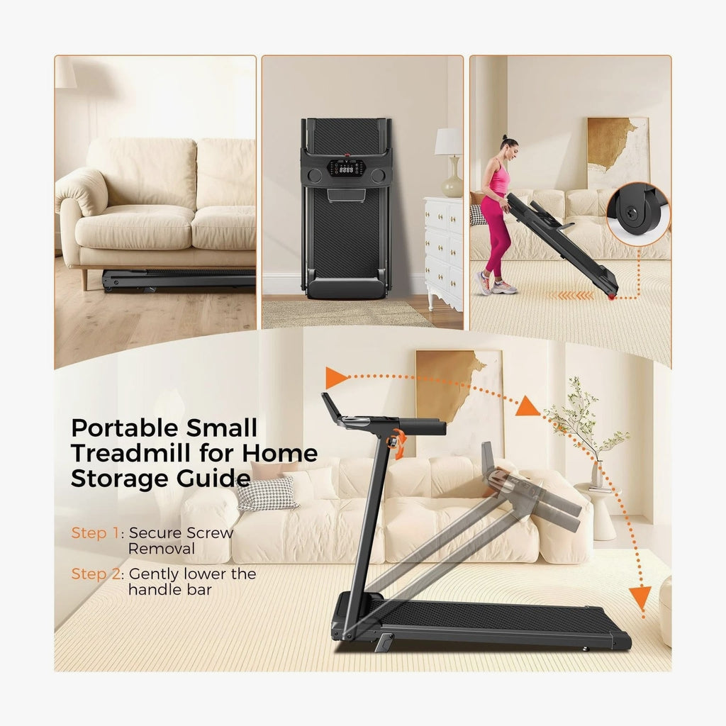 Aiteid Treadmill with Incline, 3.0HP Small Treadmills for Home, Portable Electric