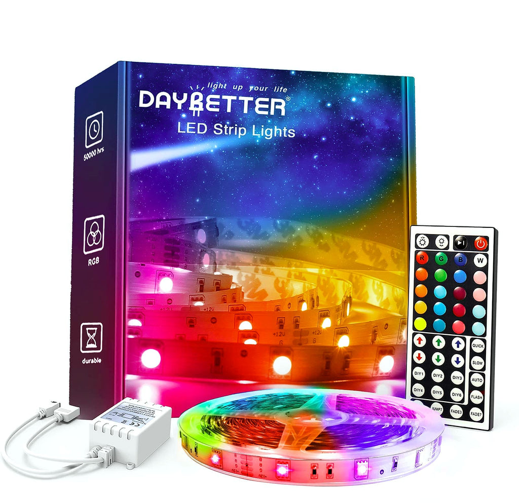 DAYBETTER LED Strip Lights 110ft Smart RGB Music Sync with App Control