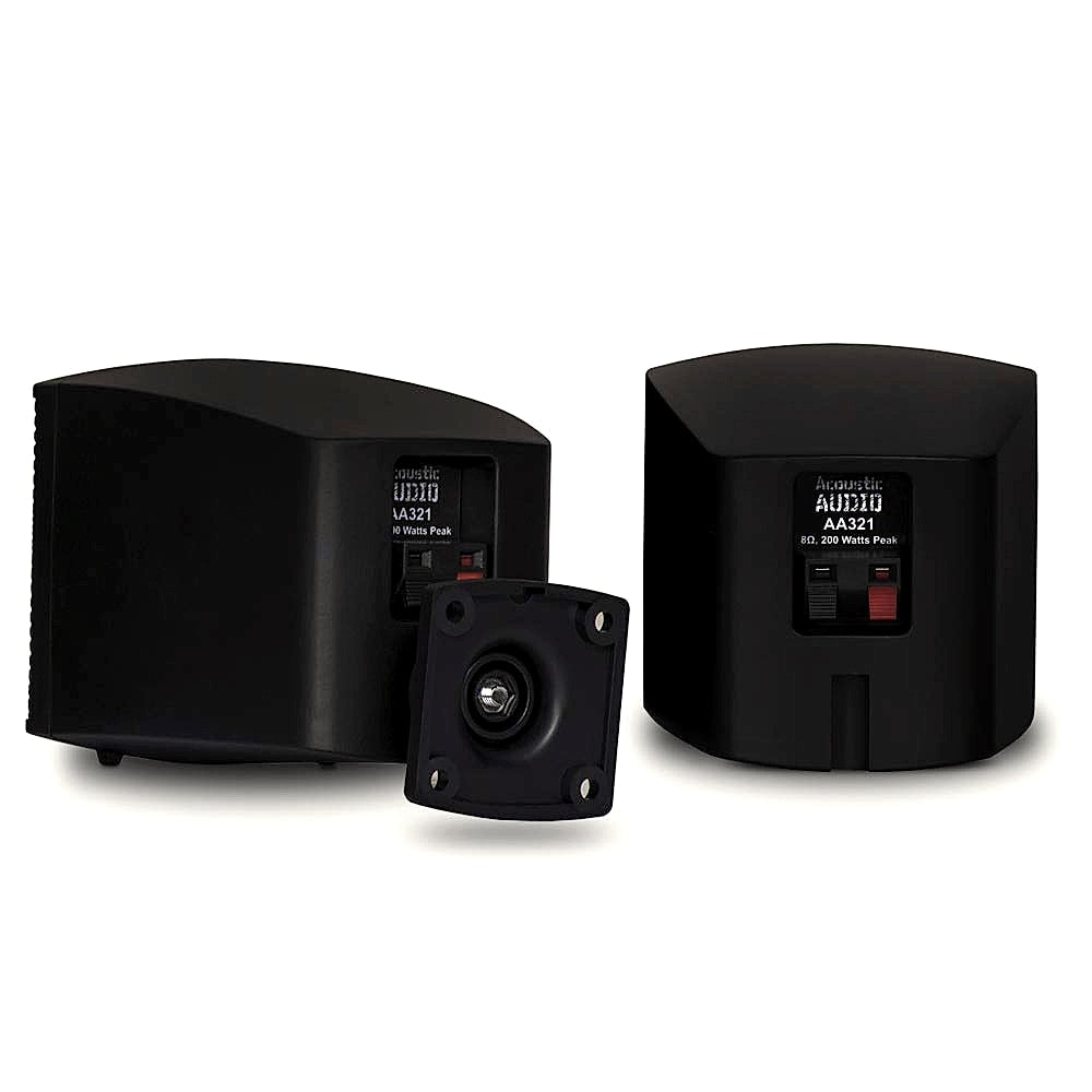Acoustic Audio AA321B Mountable Indoor Speakers Pair Black