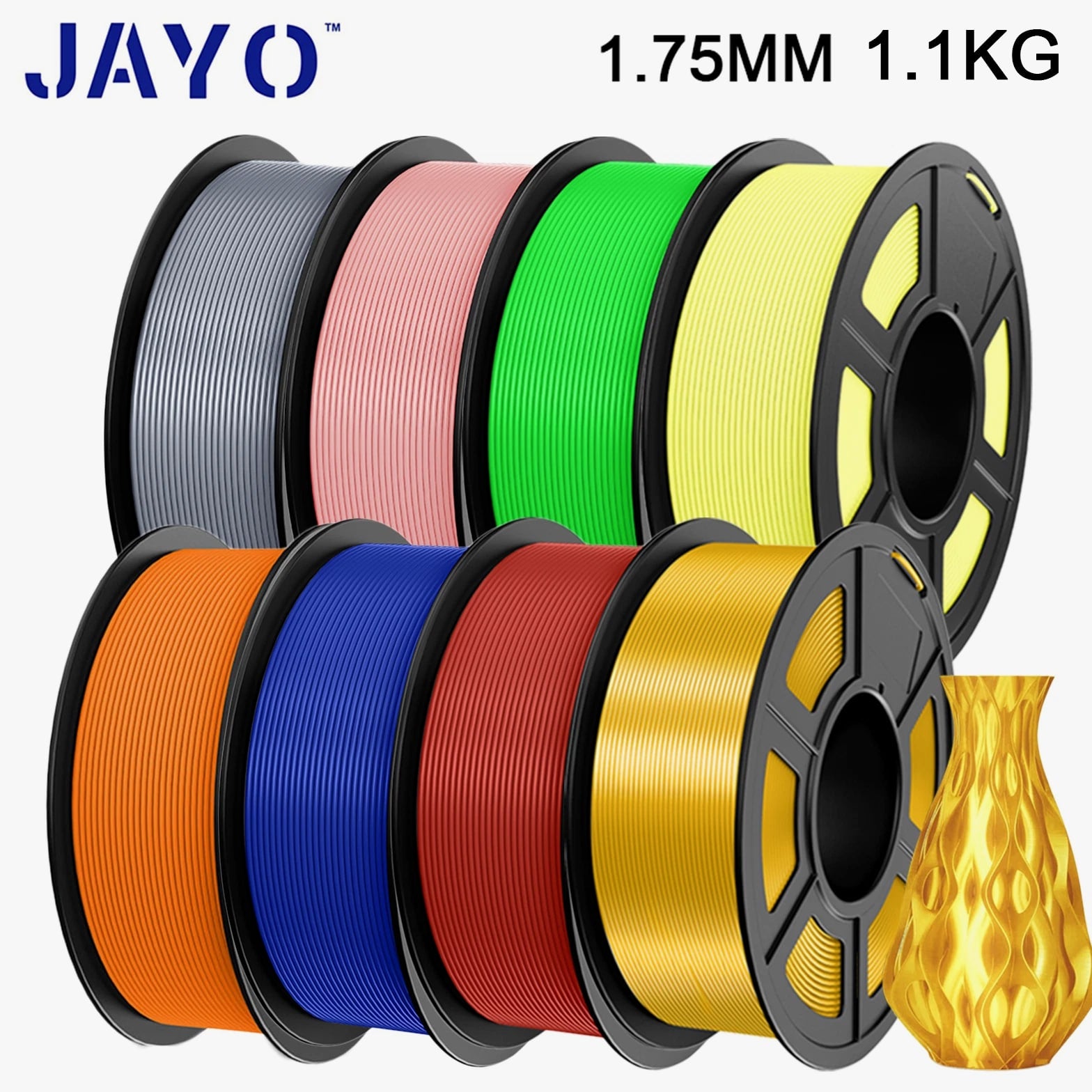 【BUY 10 PAY 6】JAYO 1.1KG 3D Material High Speed Matte PETG/SILK/PETG/PLA 1.75mm