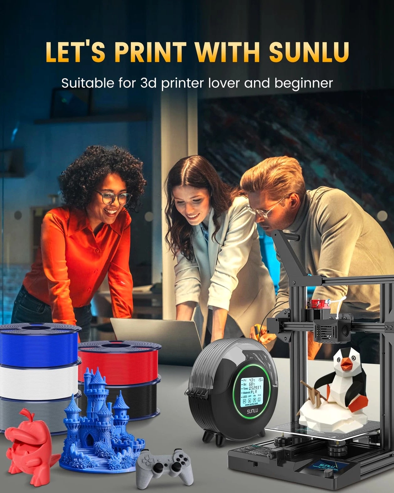 PLA+2.0 3D Printer Filament Bundle, 4KG Upgrade PLA+ Filament 1.75mm, Tougher...