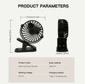 Oeny Mini Clip Fan USB Rechargeable Portable Cooling