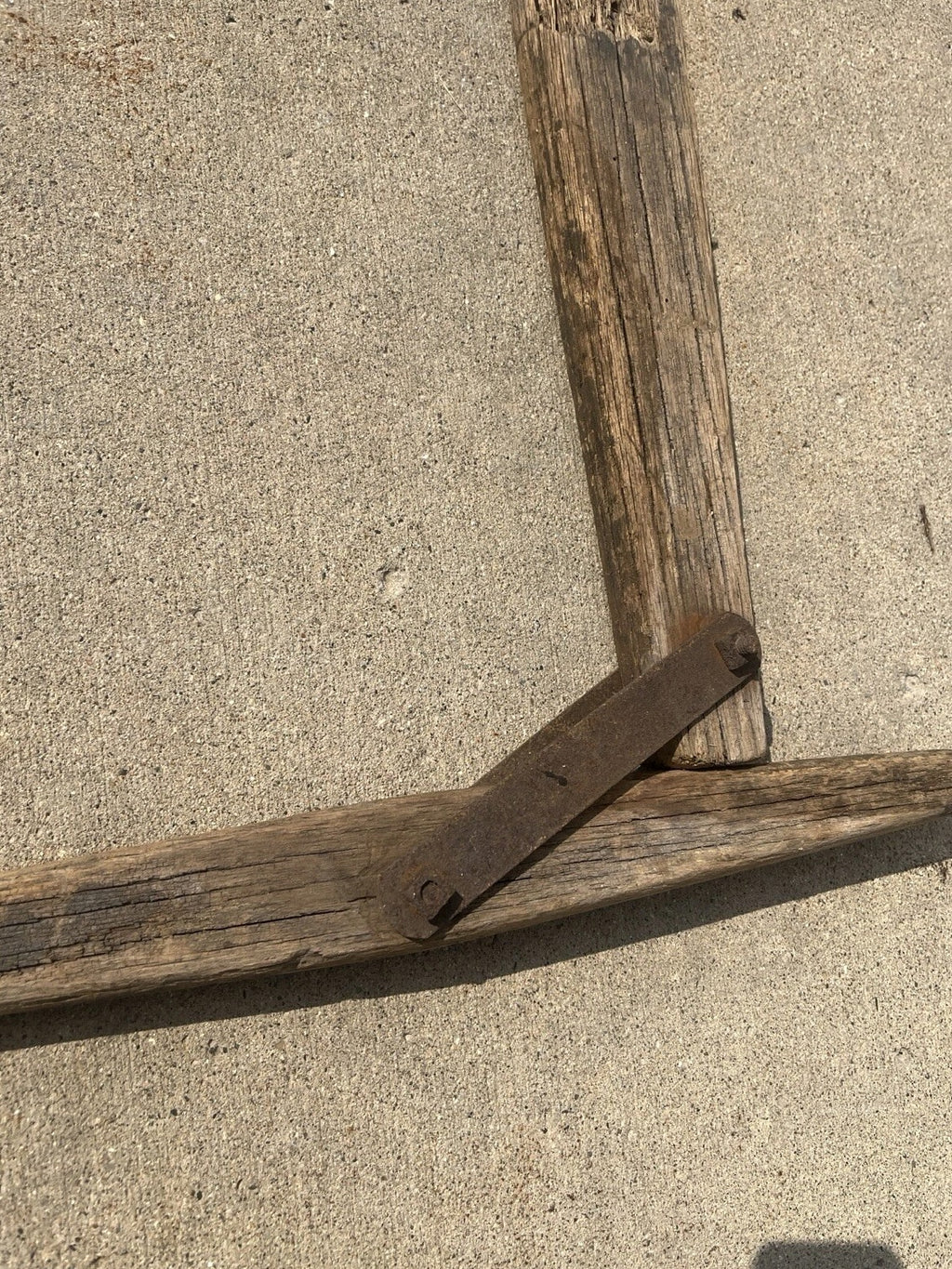 Antique Primitive Wood Double Tree Iron Country Decor Western 2-Horse Hitch
