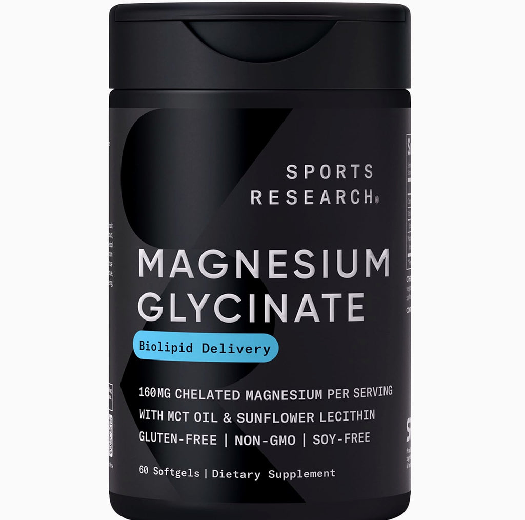 Sports Research Magnesium Glycinate 160mg Sleep Support
