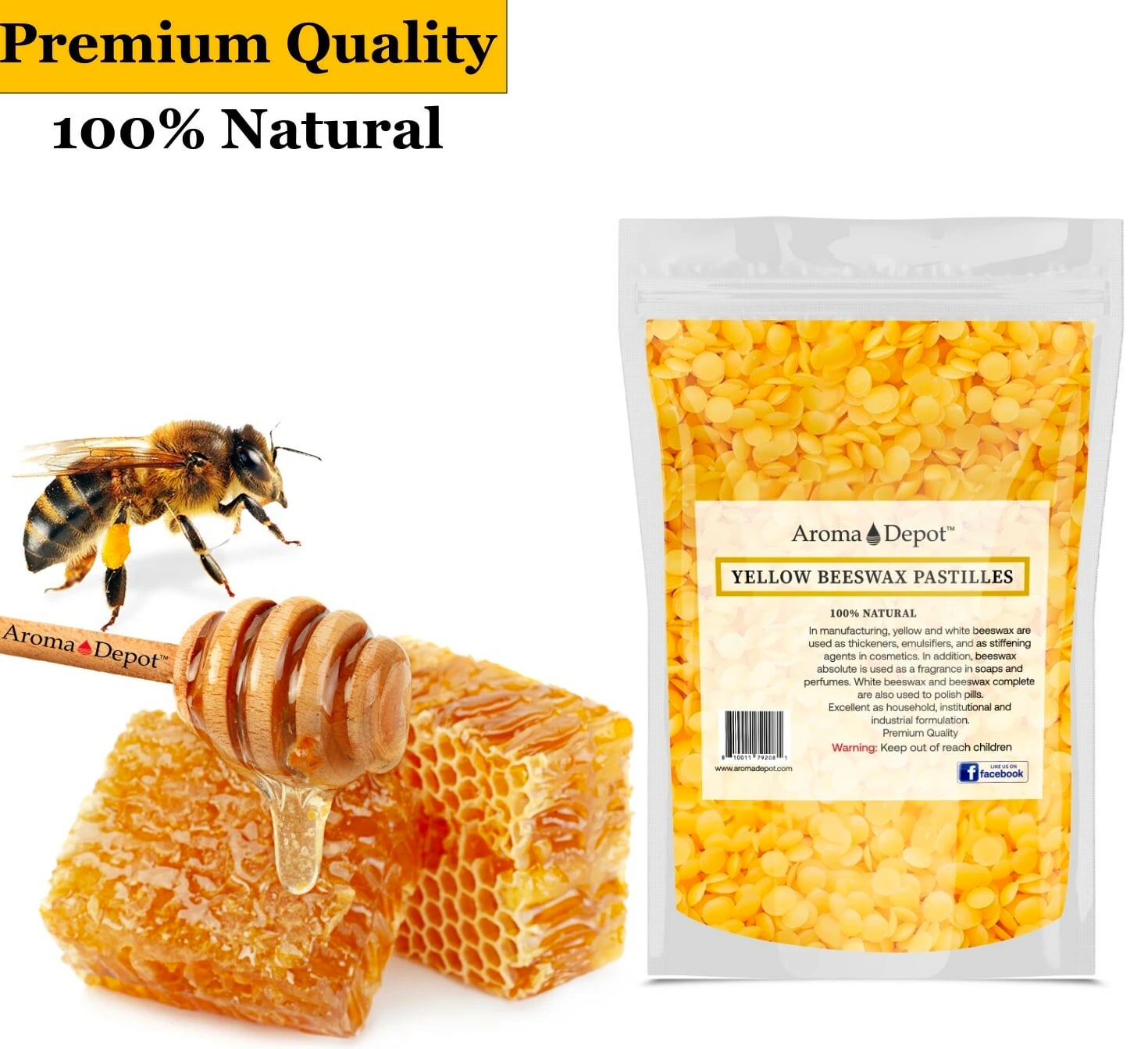 PURE 100% Natural BEESWAX PASTILLES BEADS PELLETS for Candles, Chapstick, Wholesale