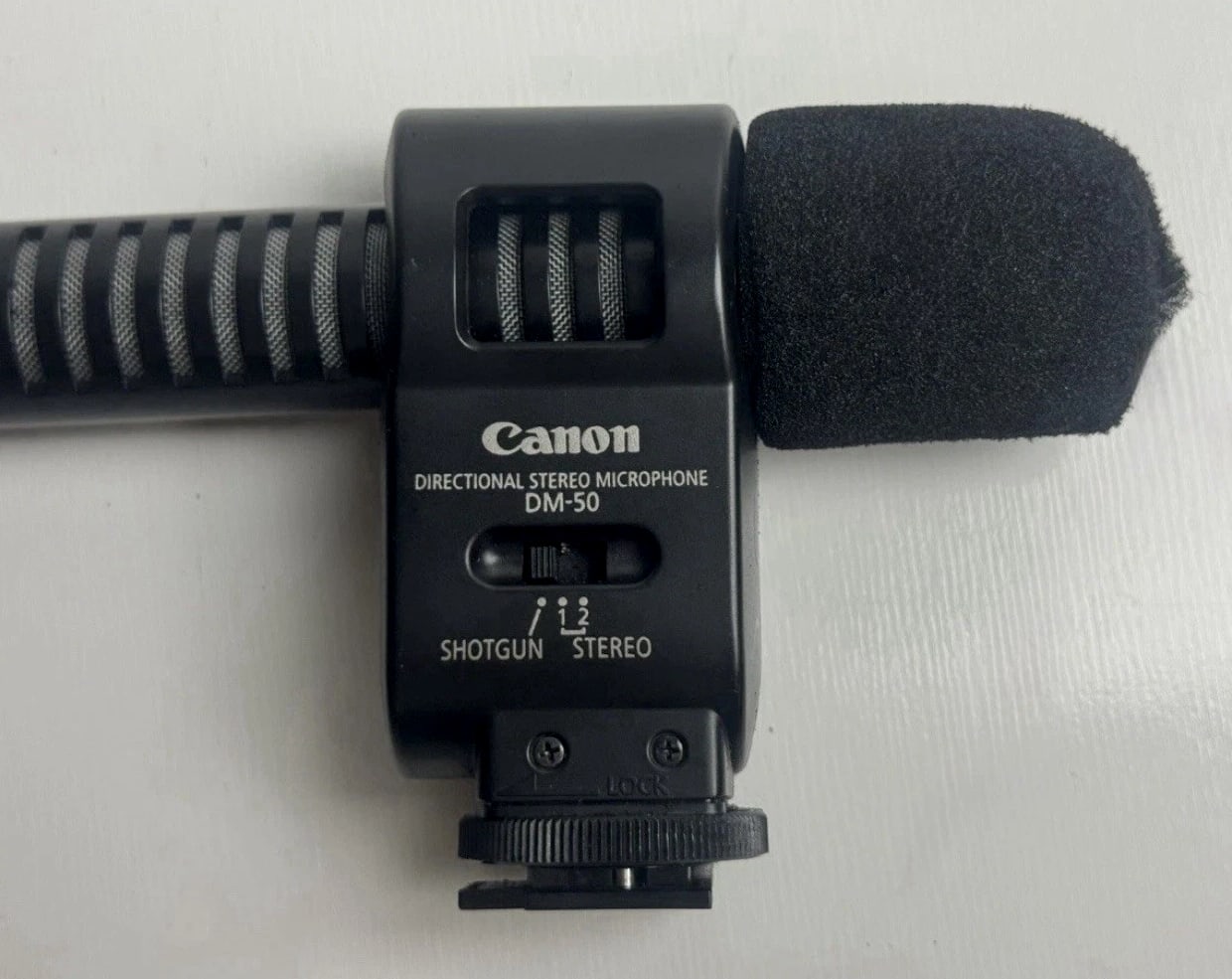 Canon DM-50 Directional Stereo Shotgun Microphone With Mic Cover Foam Windscreen