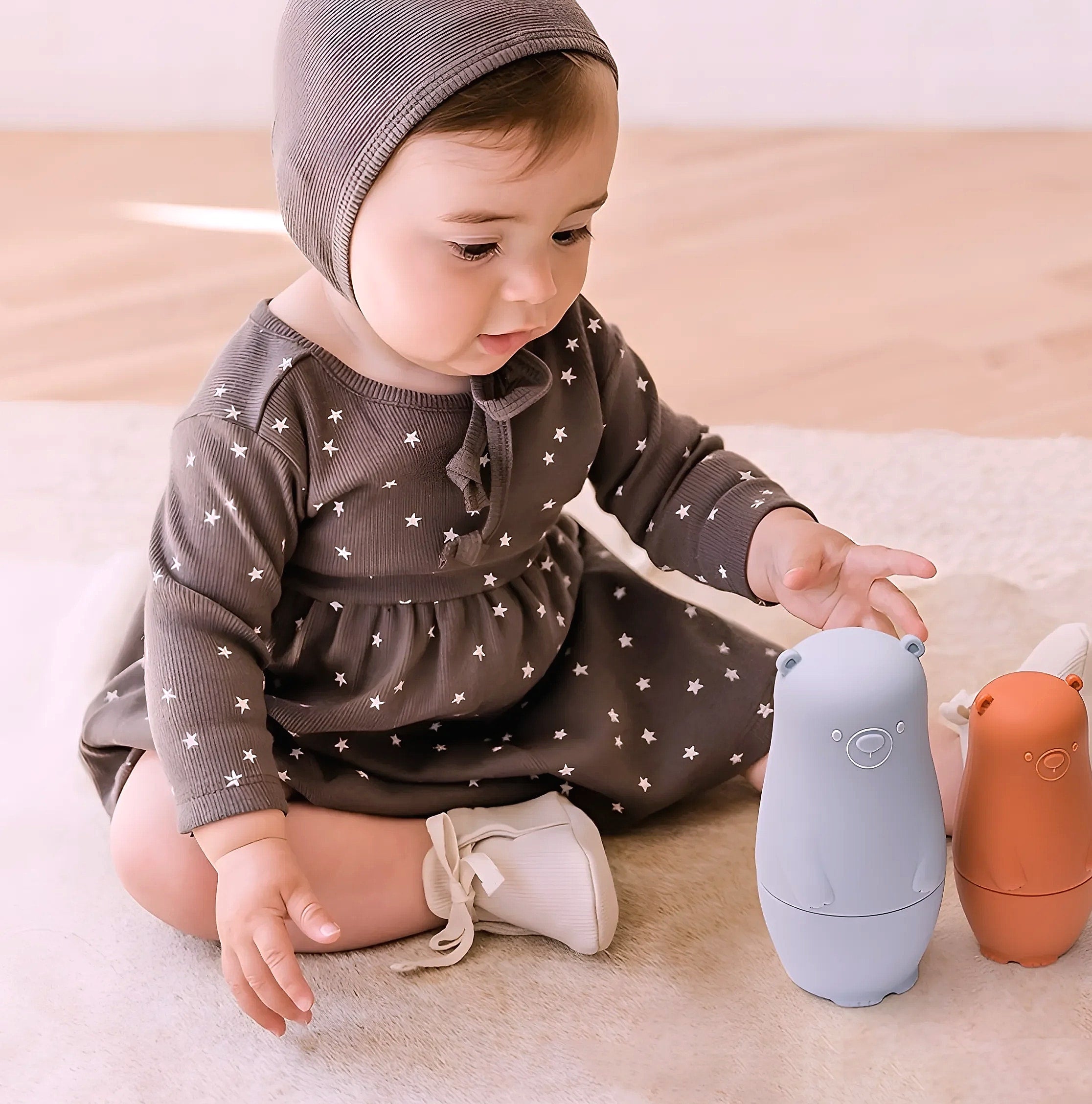 5-Piece Silicone Stacking Puzzle Nesting Toys for Babies