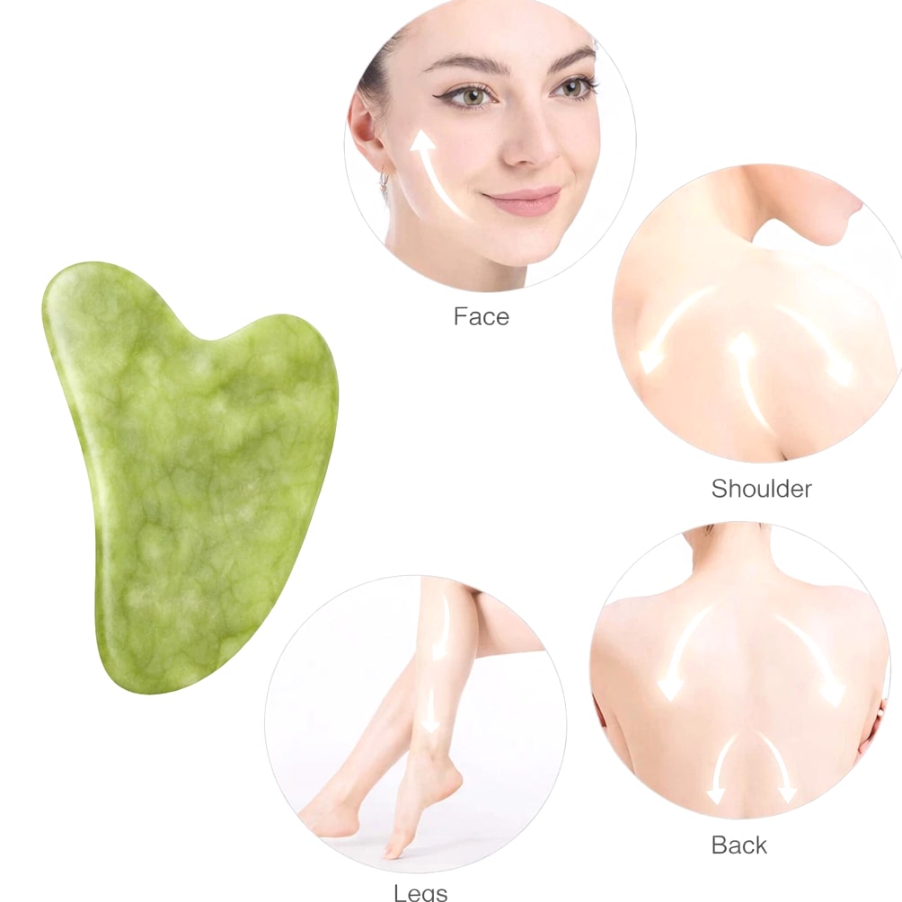Jade Gua Sha Stone Gua Sha Massage Tool, Guasha Tool for Face and Body Skin