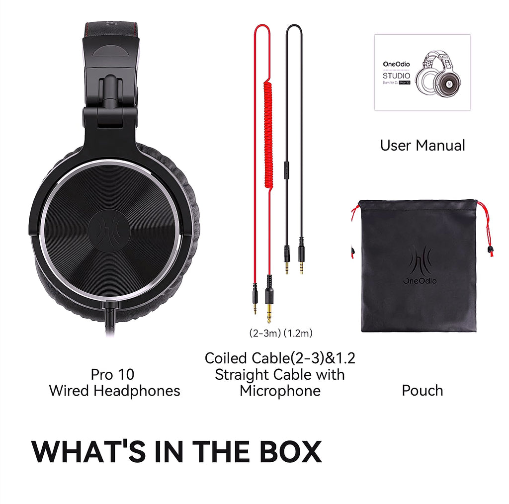 OneOdio Pro-10 Studio Monitor Headphones with 50mm Drivers