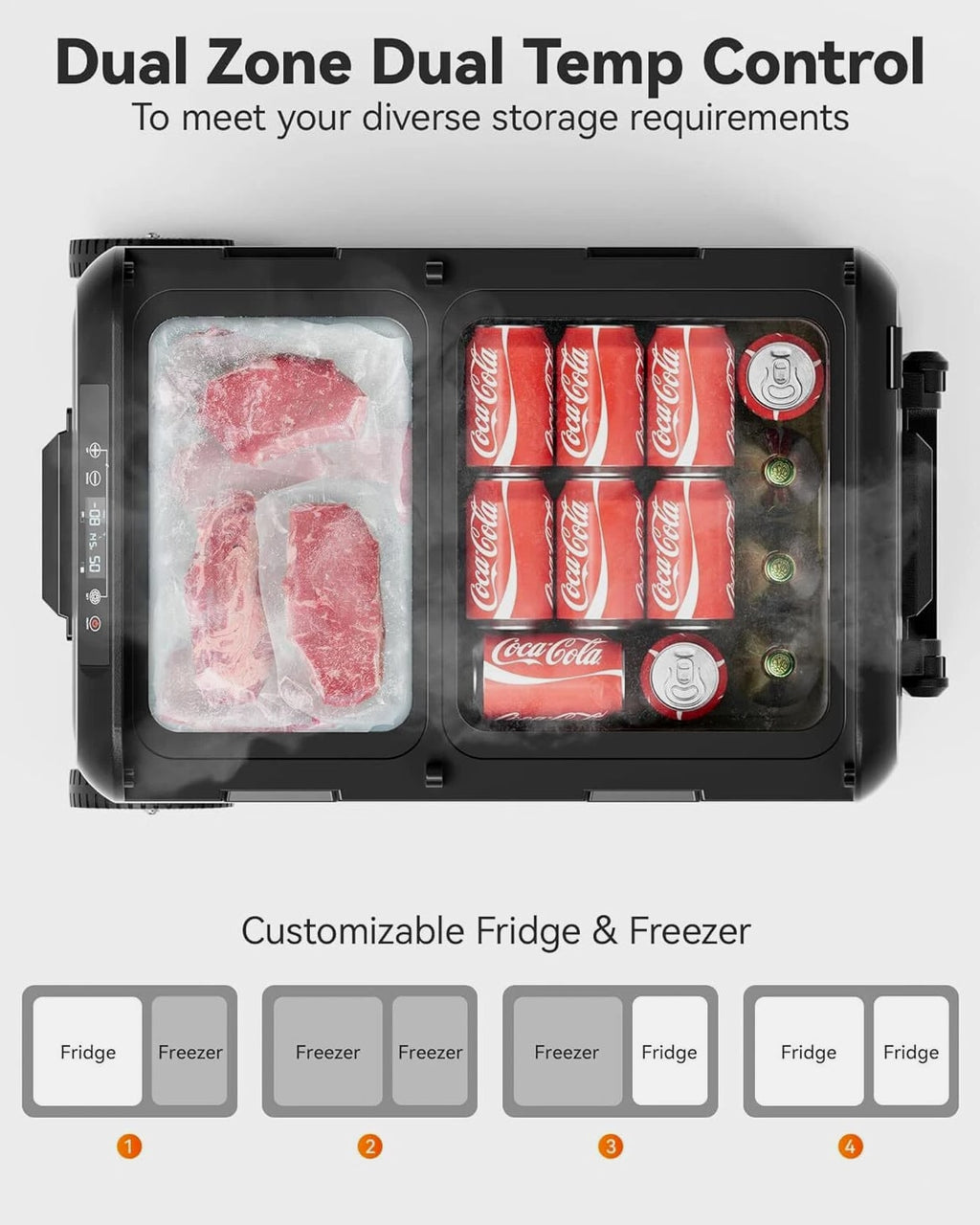 12 Volt Car Refrigerator Portable Freezer 39/48/58Qt Truck RV Fridge APP Control