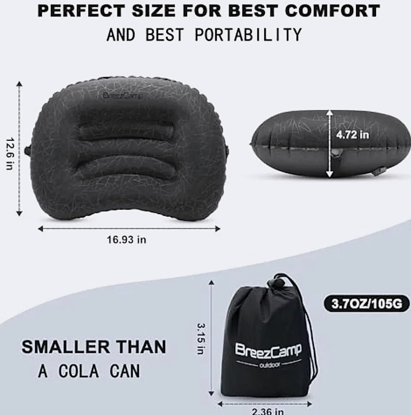 Inflatable Camping Pillow with Neck Lumbar Support