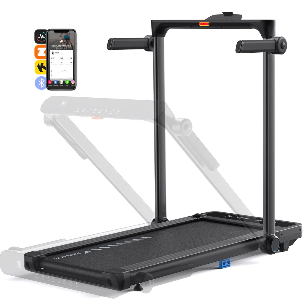 MERACH Folding Electric Home Treadmill 1-12 km/h with Remote Control & LED Display