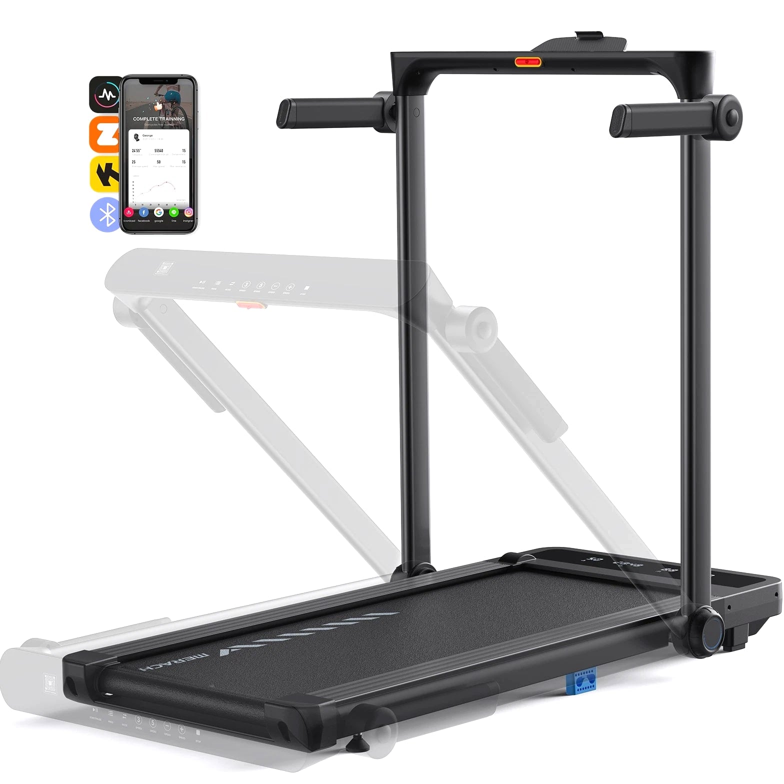 MERACH Folding Electric Home Treadmill 1-12 km/h with Remote Control & LED Display