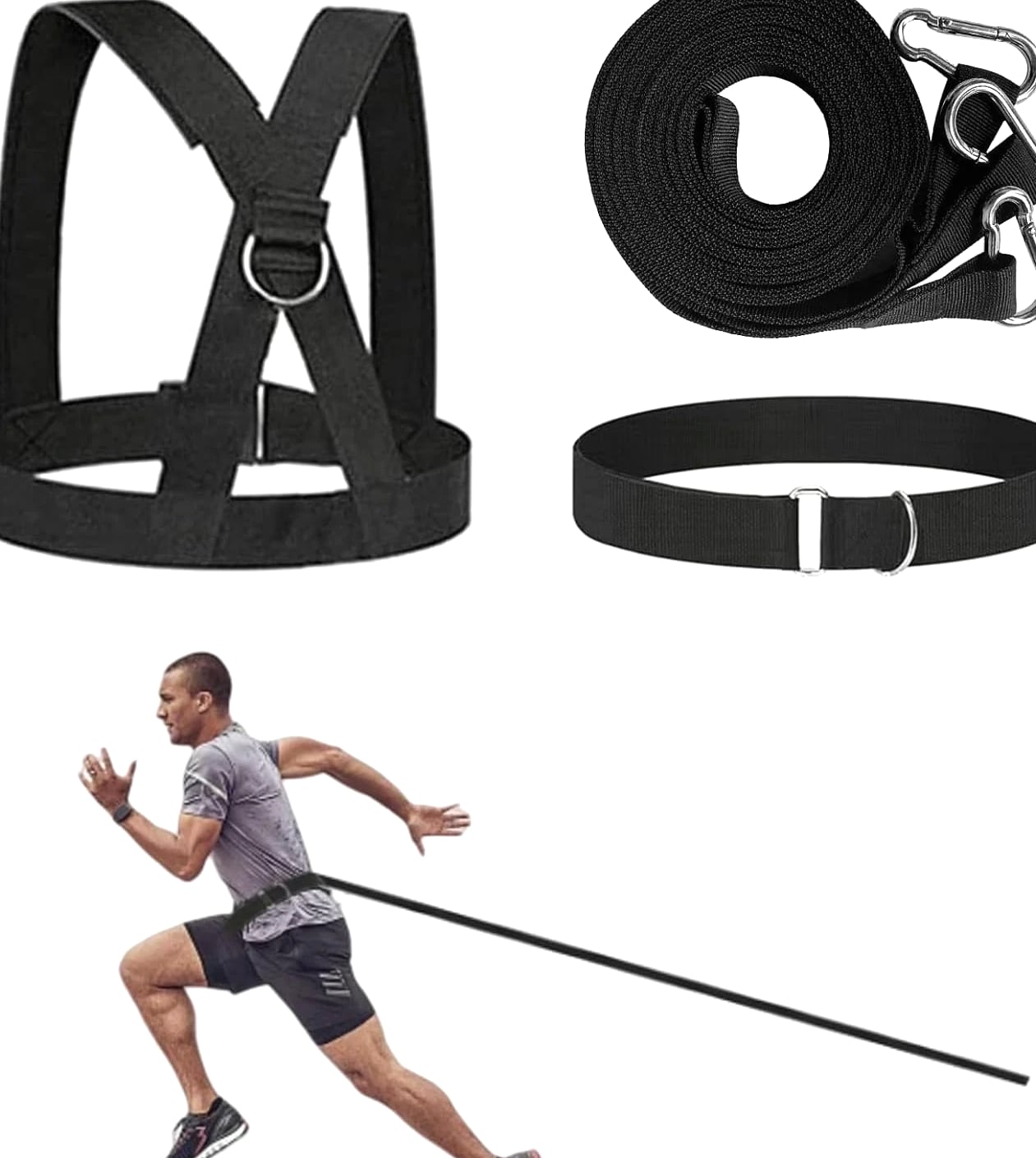 Sled Workout Equipment, Harness Set for Training Outdoor, Tire Pulling Fitness R