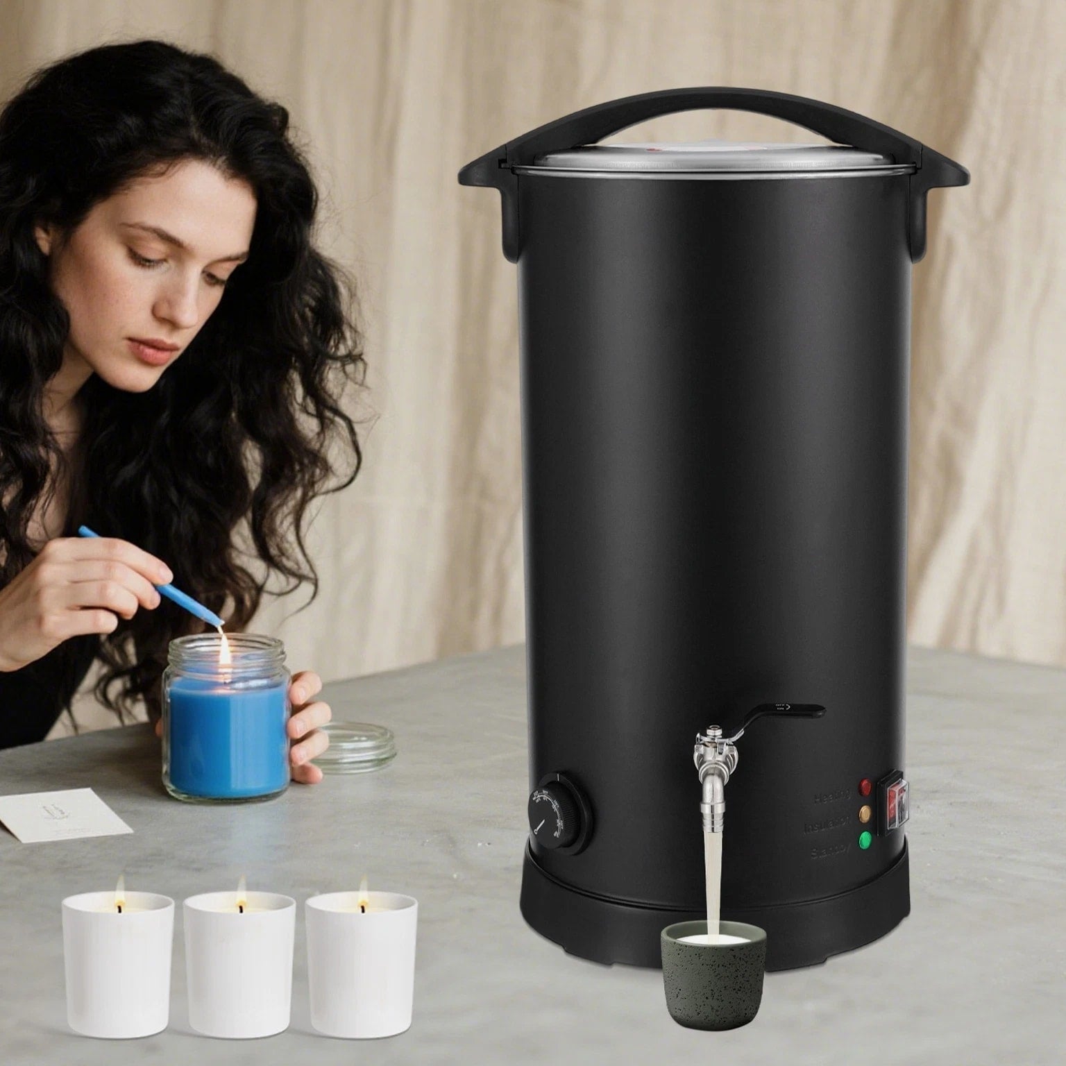 Wax Melter Kits 15L Melting Pot Machine Sets for Candle Making, Home DIY, Beauty