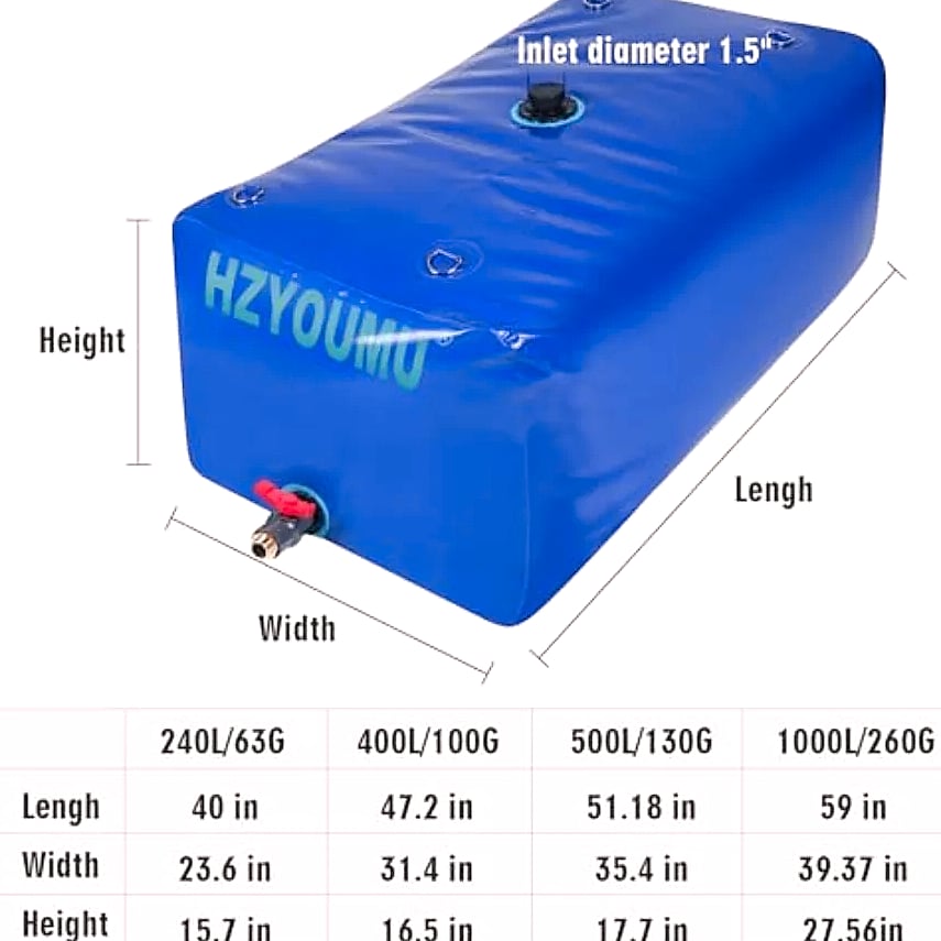 240L Foldable Water Tank Storage Container Waterproof Bladder