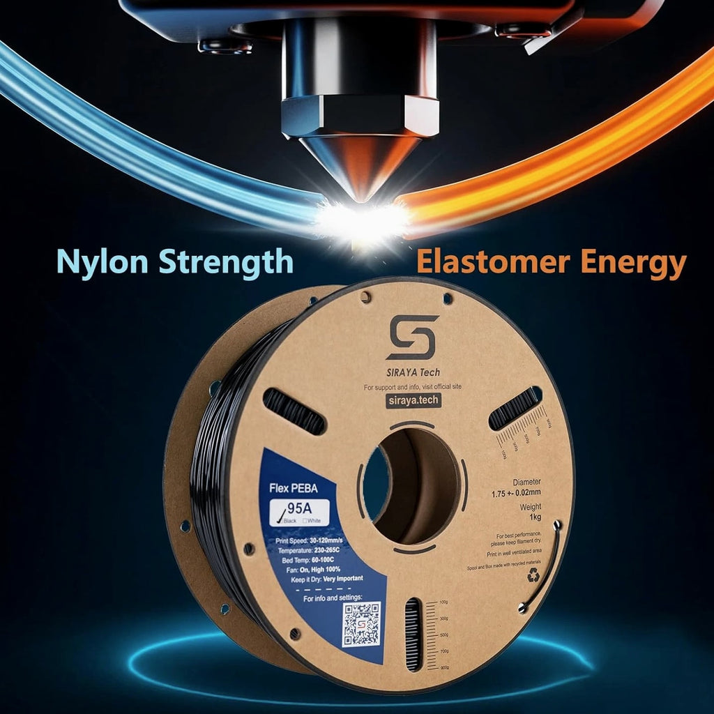 Rebound PEBA 95A Flexible Filament, the Super TPU | 78% Energy Return & 20% Lighter