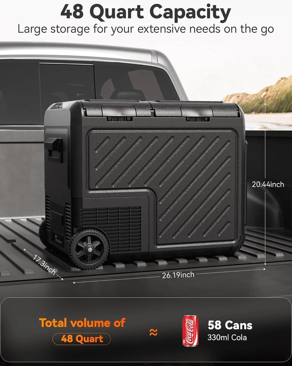 WOLFBOX 39/48/58qt Portable Freezer Fridge Cooler Car Camping Truck Refrigerator
