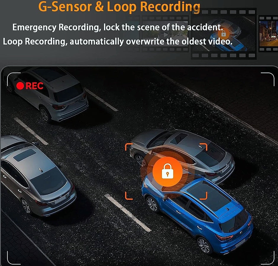 4 Channel 360° Dash Cam 1080P with Night Vision and Parking Monitor
