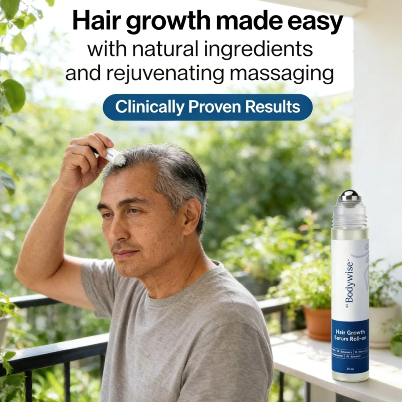 Bodywise Hair Growth Roll-On Serum for Men, Women