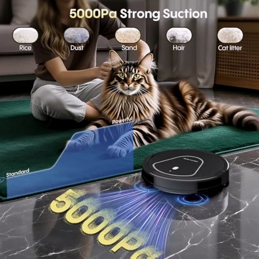 SHXI Robot Vacuum and Mop Combo, 5000Pa Suction