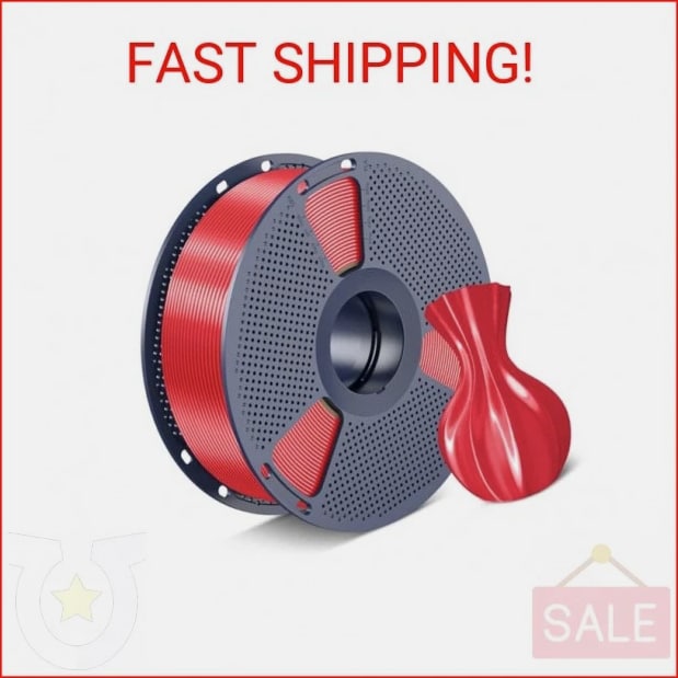 SUNLU Silk PLA Filament 1.75mm, Neatly Wound Shiny PLA 3D Printer Filament, Dimensional