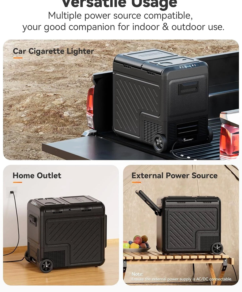 12 Volt Car Refrigerator Portable Freezer 39/48/58Qt Truck RV Fridge APP Control