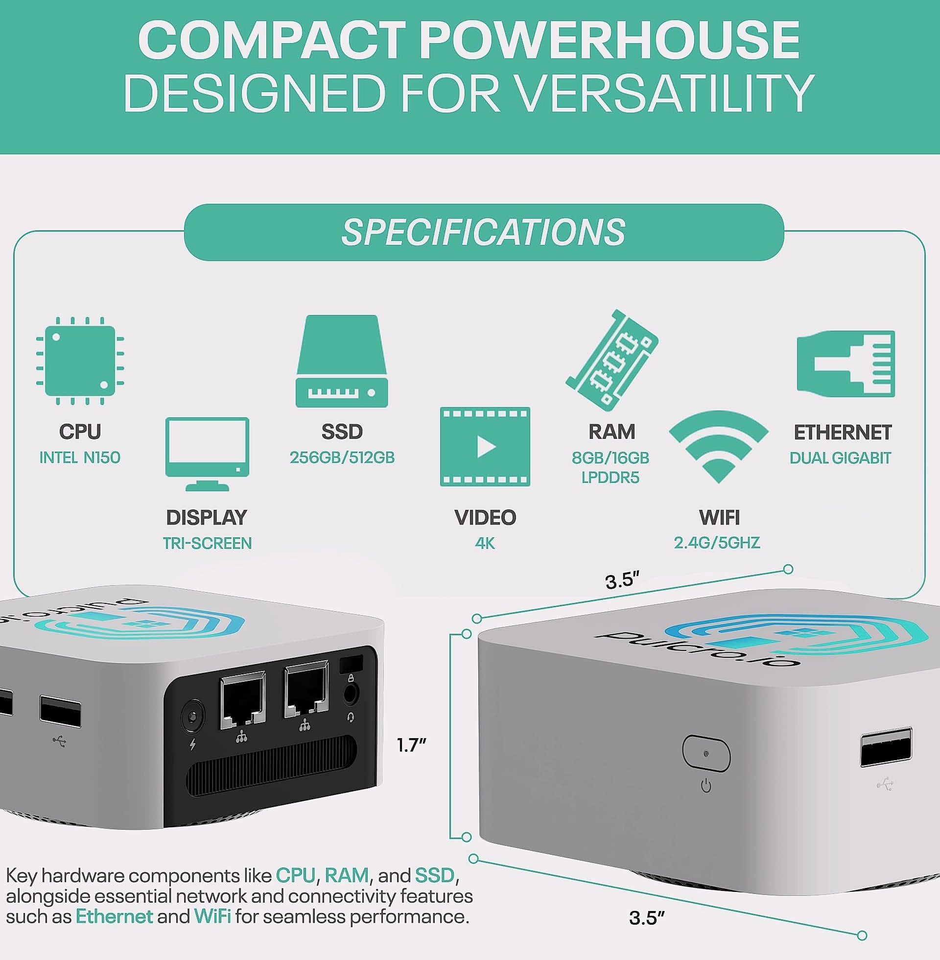 Pulcro.io TK QBE Mini PC N150 Home Assistant Hub