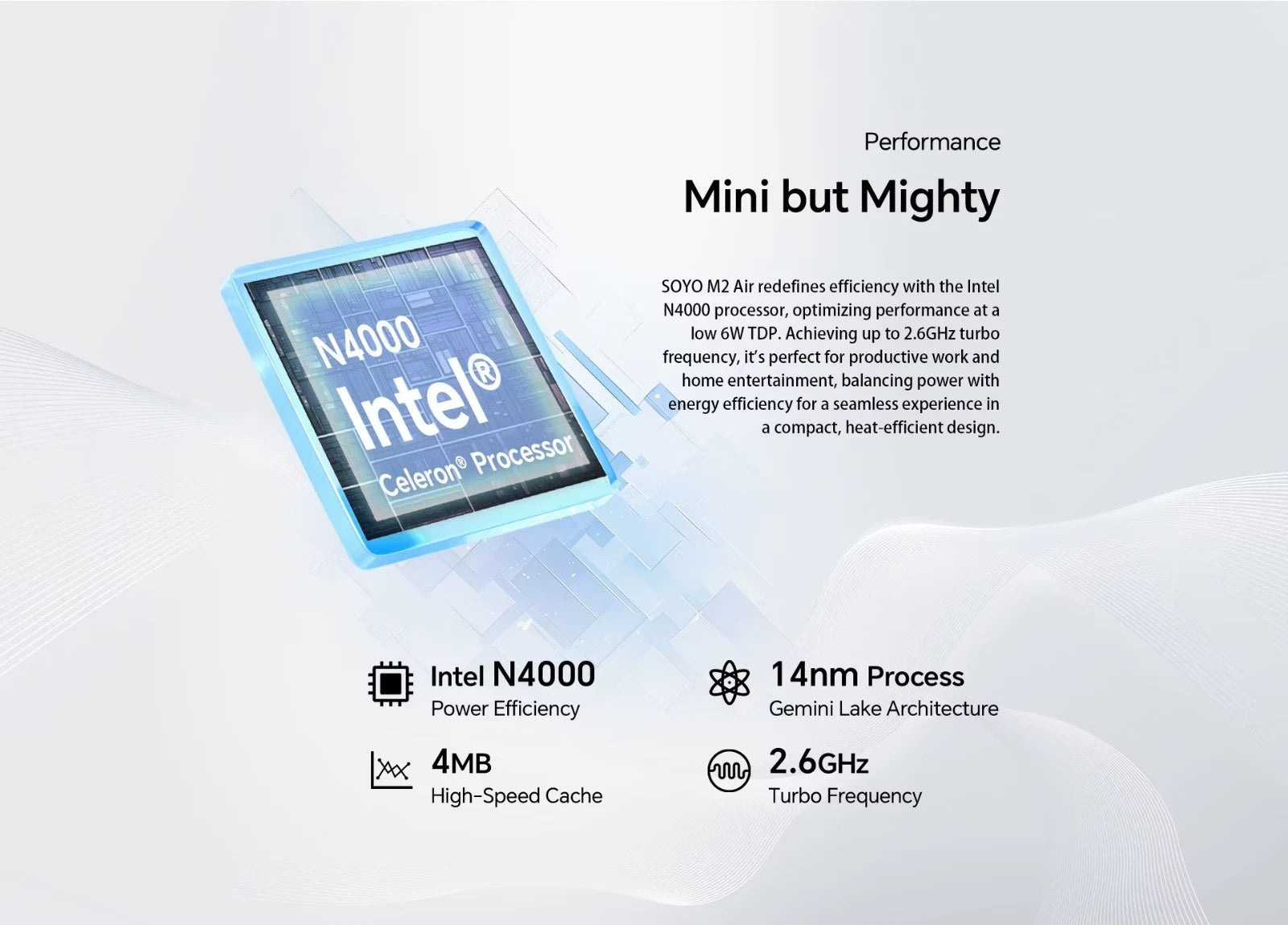 Intel N4000 Fanless Silent Mini PC 6GB DDR4 RAM 128GB SSD HDMI VGA 4K LAN WIFI