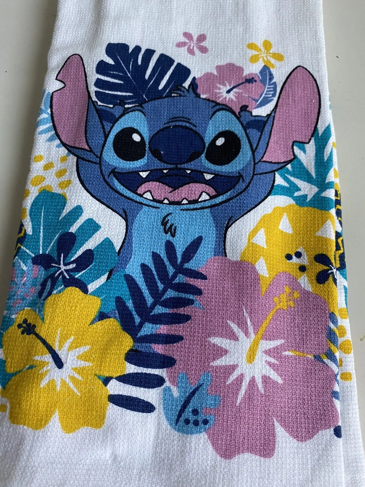 2 Pack Disney Lilo & Stitch Hand Kitchen Towels Floral Tropical Colorful NEW