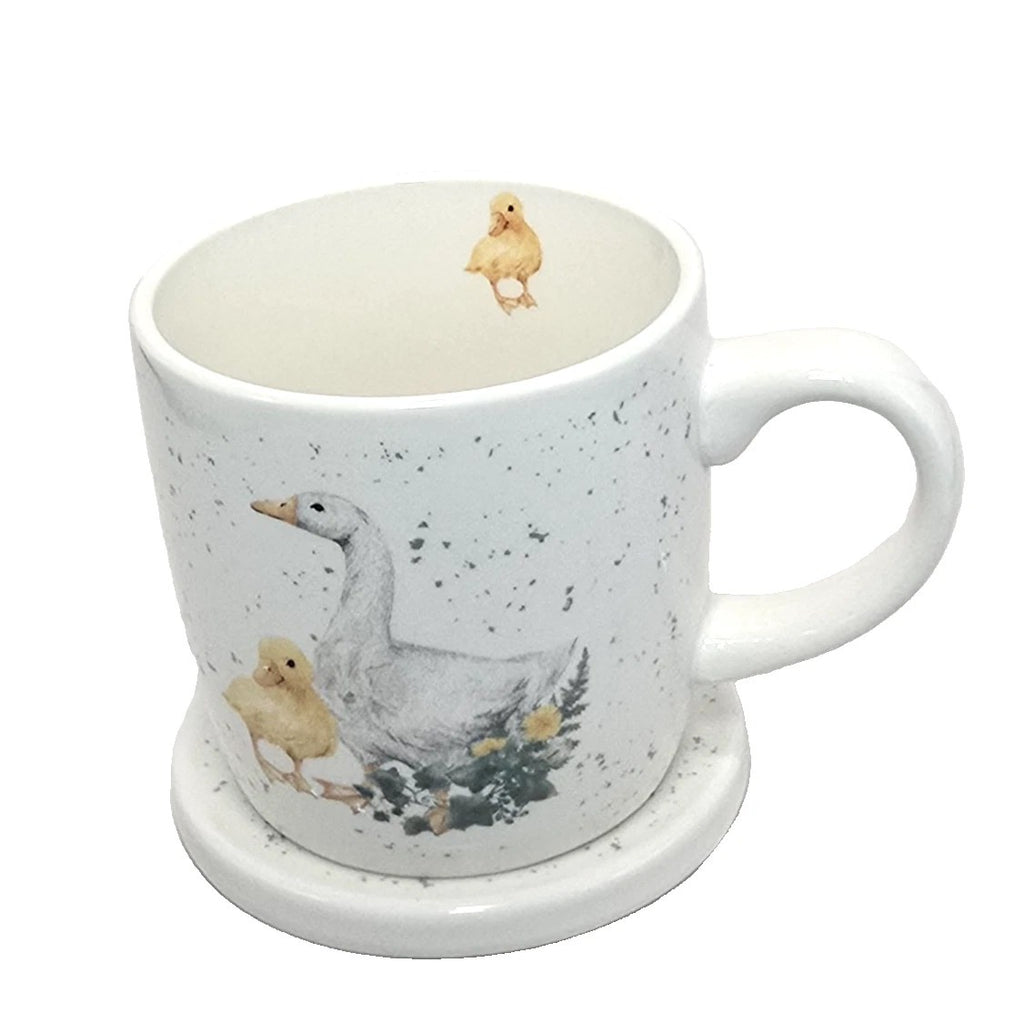 Duck Duckling Mug Coaster Set 10oz Stoneware Kitchen Gift Kent Pottery