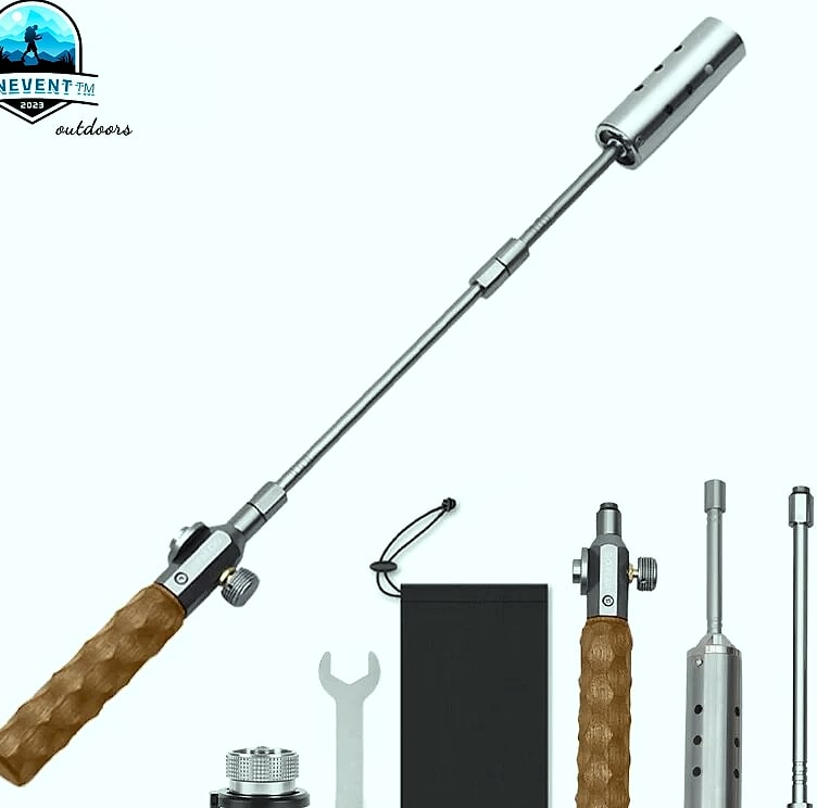 Three-stage Gas Burner Torch with Wood Handle Outdoor Cooking