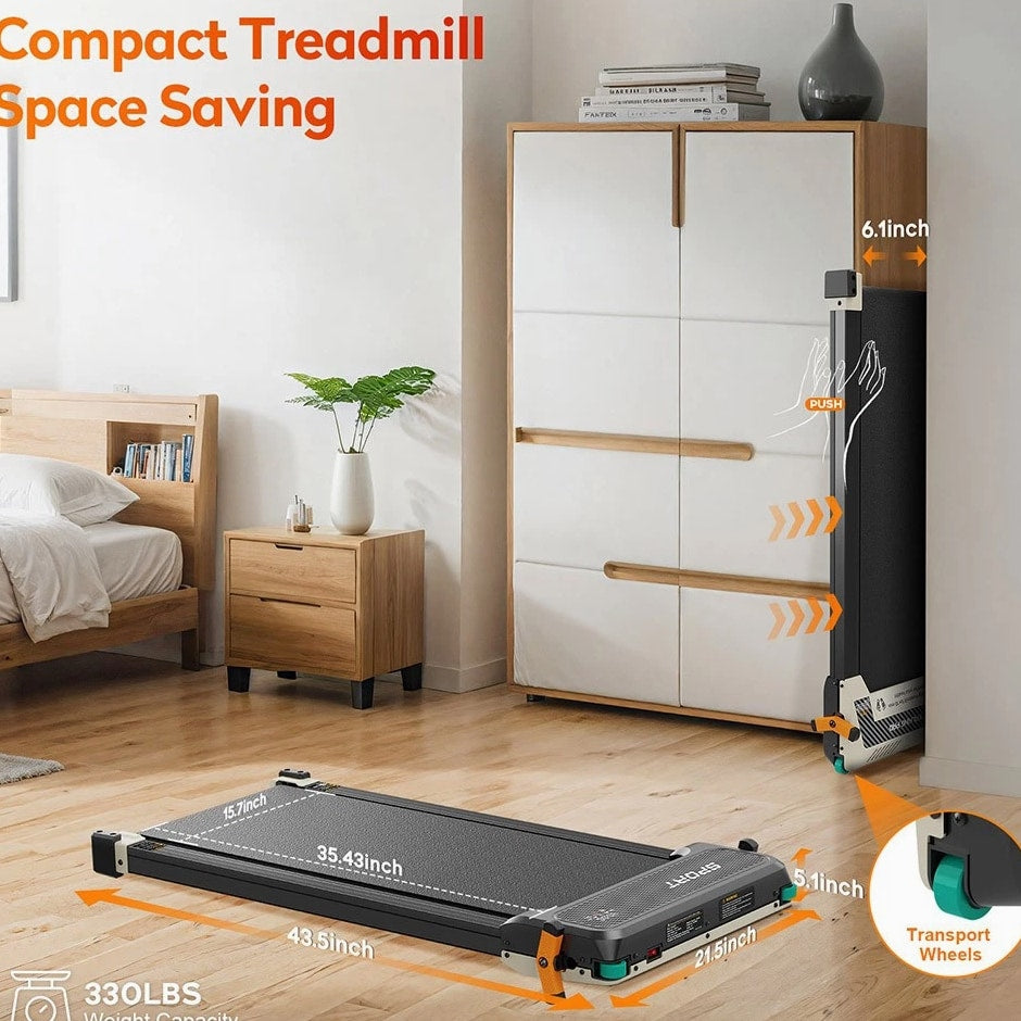 Akluer 520 Dual-Sided Treadmill with Shiatsu Foot Massager, Walking Pad with Incline