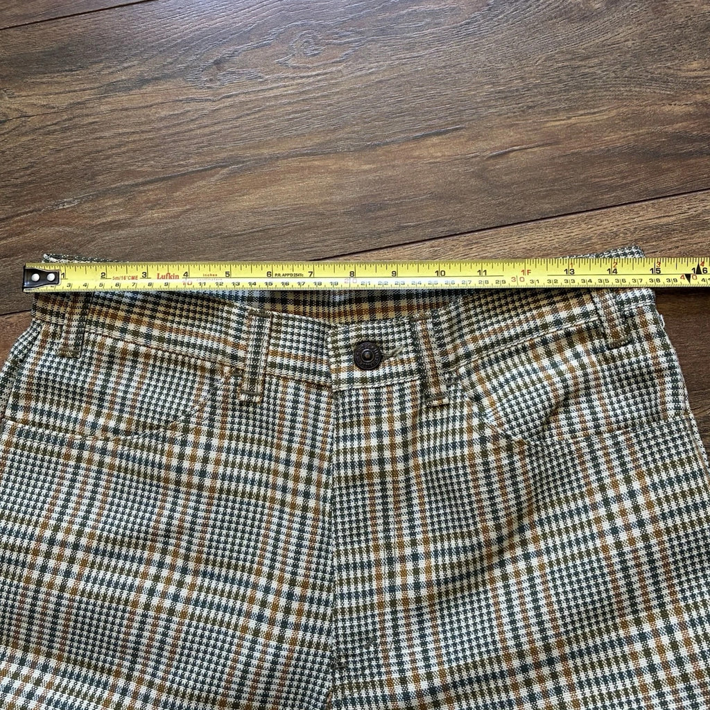 Vintage Levi's Big E Plaid Pants 60s MOD Sta-Prest Black Label Gold 30x31.5
