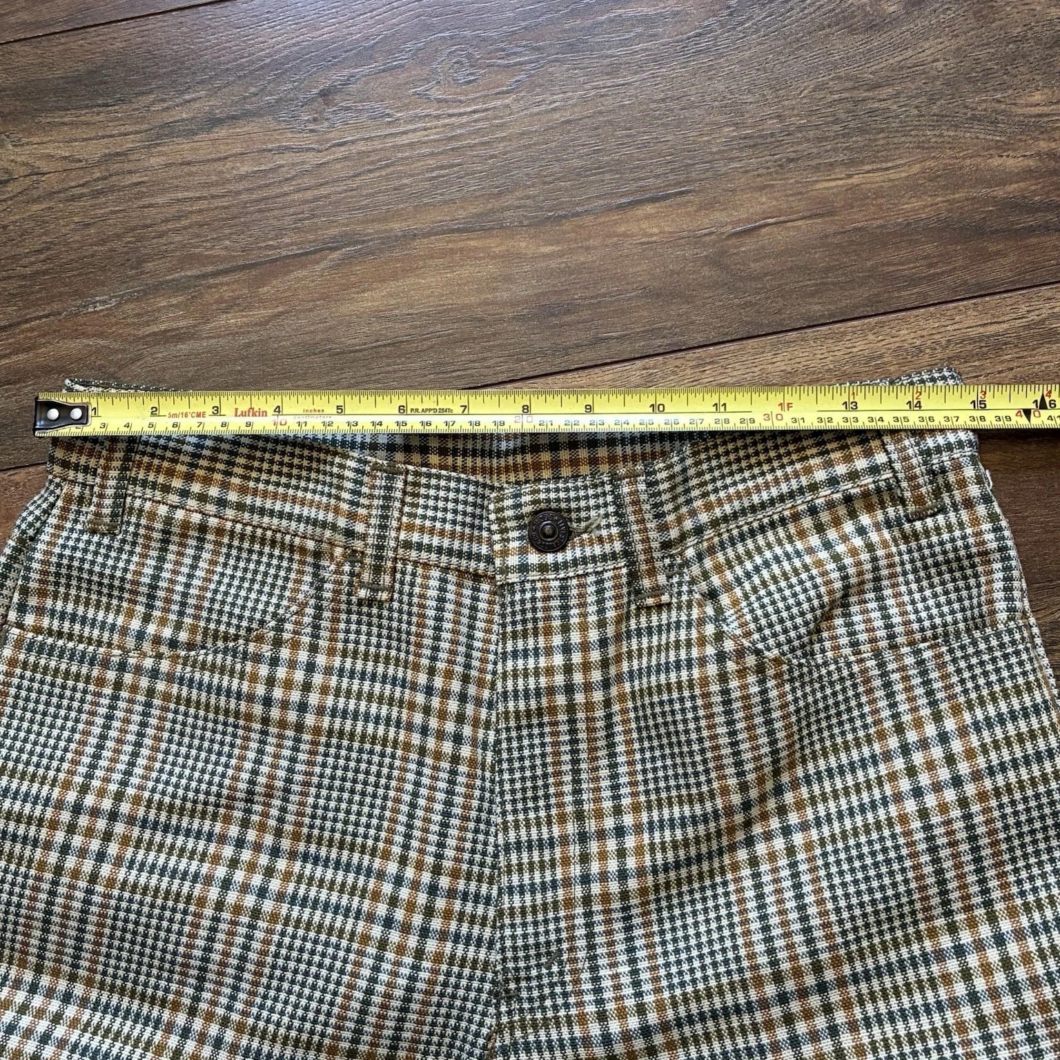 Vintage Levi's Big E Plaid Pants 60s MOD Sta-Prest Black Label Gold 30x31.5