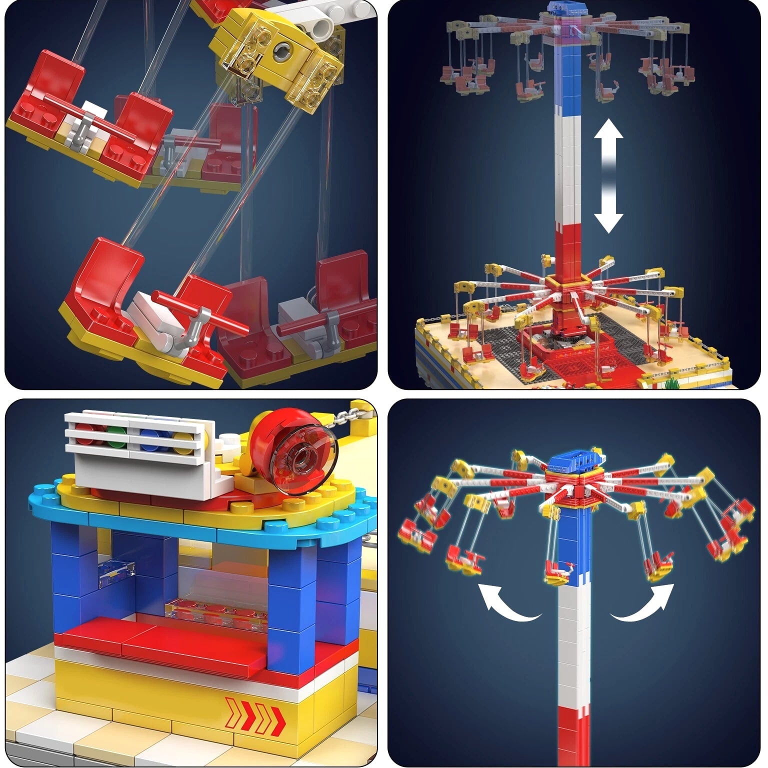 Mould King 11016 Rotating Flying Chair Paradise Building Block Remote Controlled
